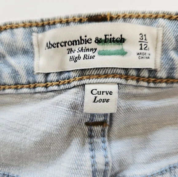 Abercrombie & Fitch The Skinny Ultra High Rise Curve Love Split Hem Jeans 31/12 - Picture 6 of 11